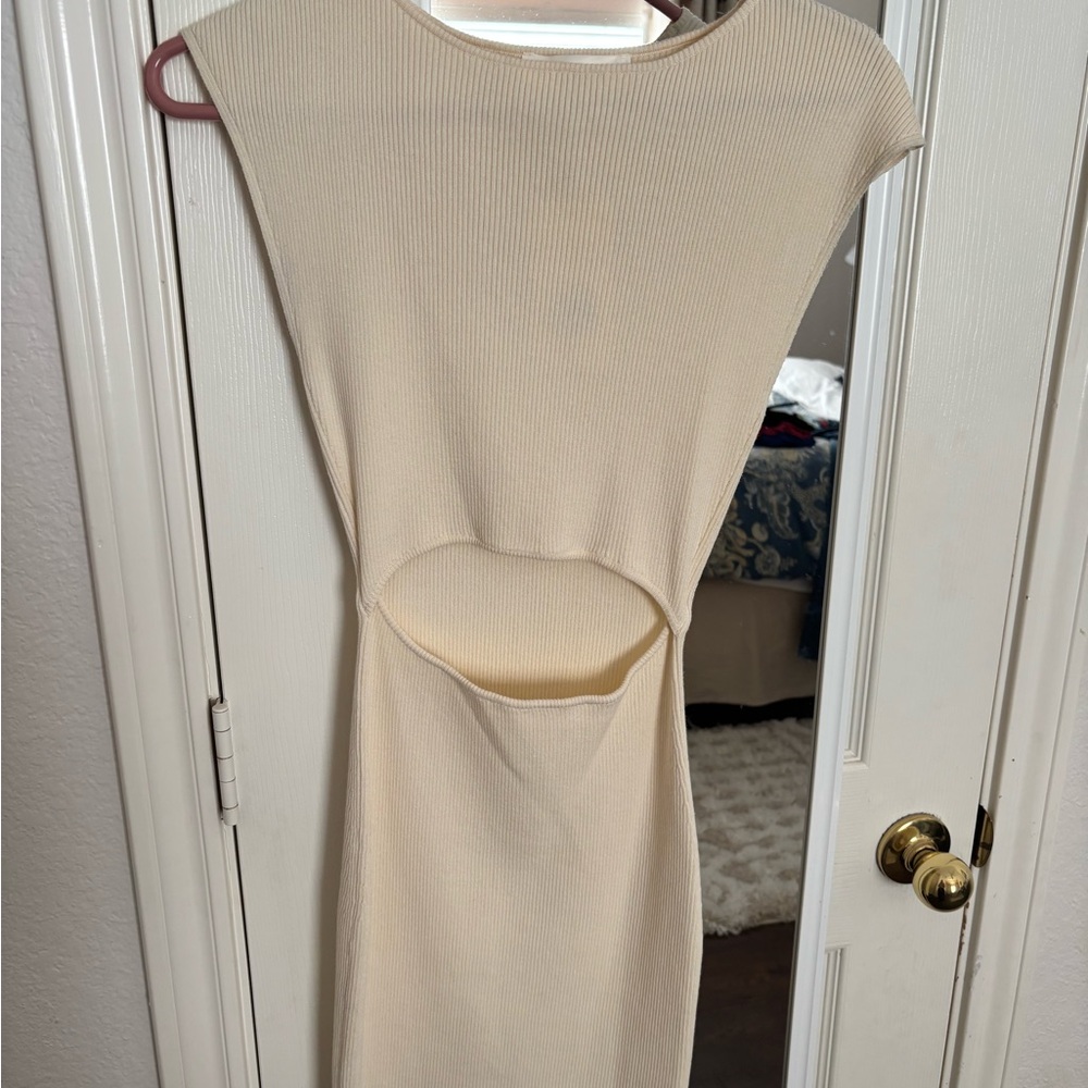 American Threads Cream Dress with front cut out